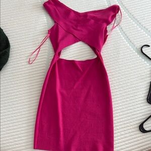 Elegant Pink Cut-Out Dress